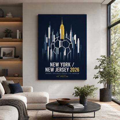 New York New Jersey 2026 Hudson Ambition Soccer Canvas Wall Art 01 30×40 inch wrapped canvas wall mockup