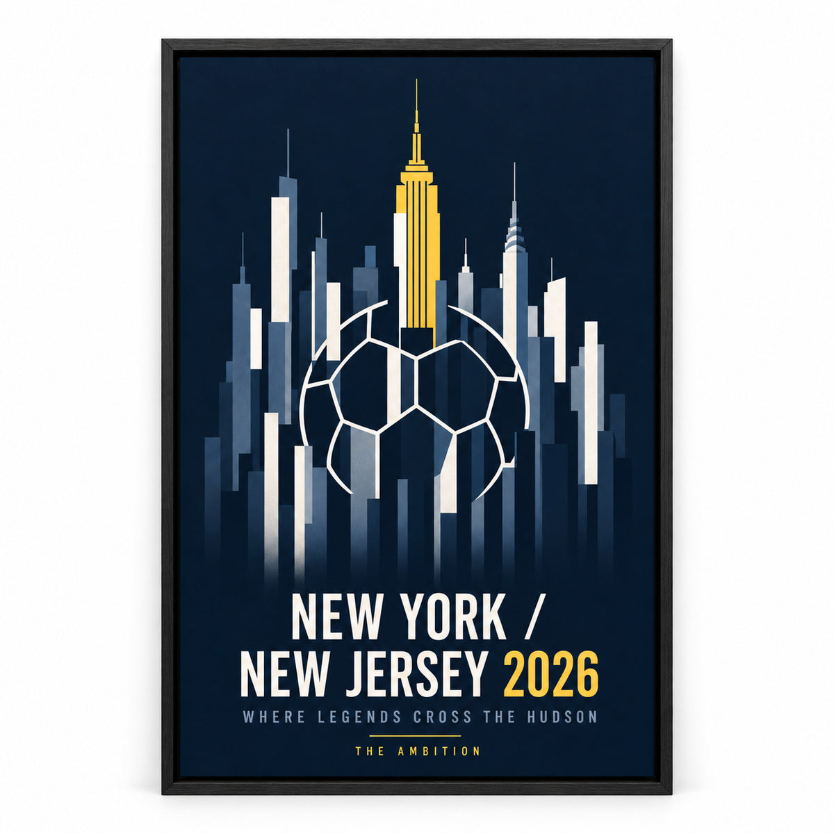 NY NJ Hudson Ambition 01 Soccer Canvas Wall Art | black_sku
