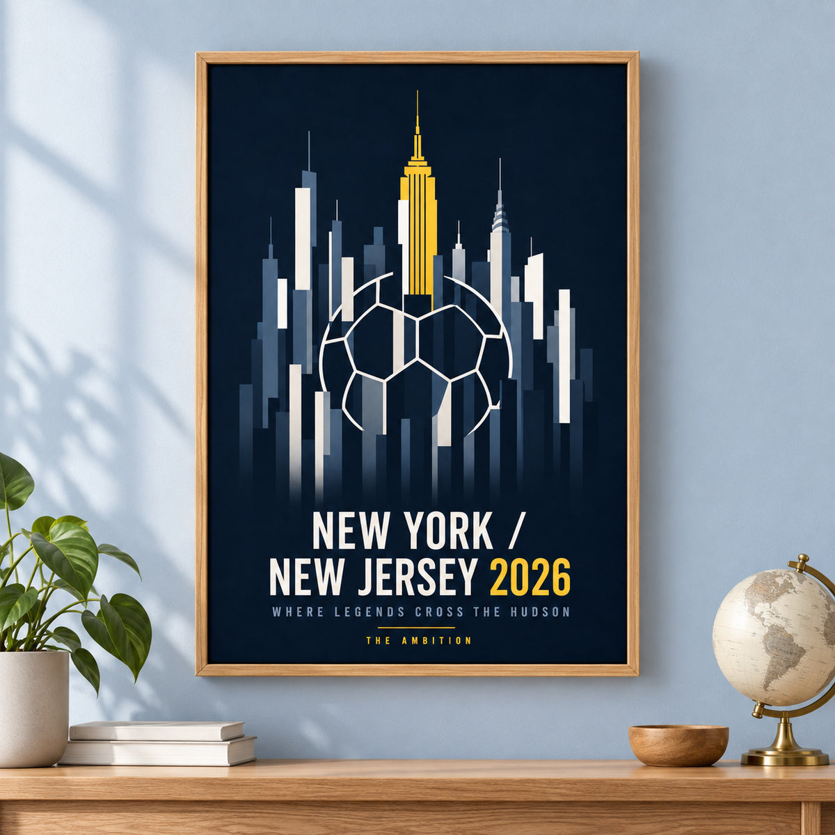 NY NJ Hudson Ambition 01 Soccer Canvas Wall Art | brown_independent_close