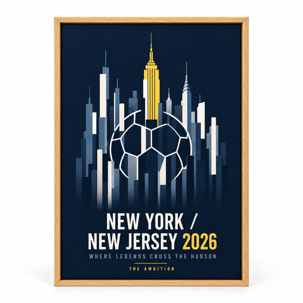 NY NJ Hudson Ambition 01 Soccer Canvas Wall Art | brown_sku