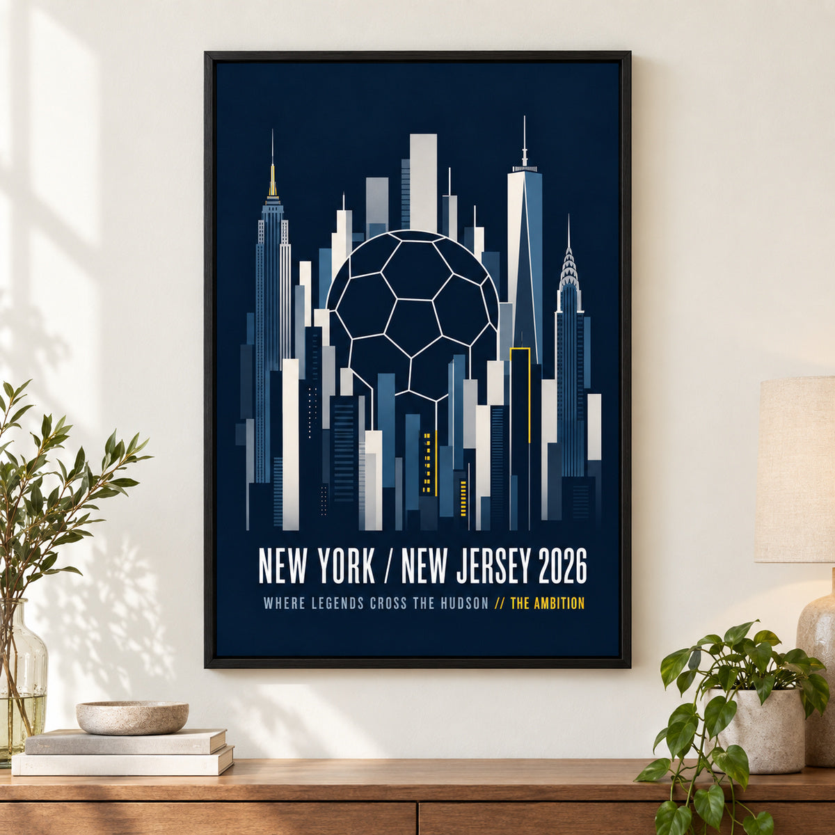 NY NJ Hudson Ambition 02 Soccer Canvas Wall Art | black_independent_close