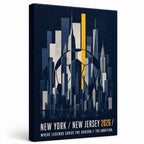 New York New Jersey 2026 Hudson Ambition Soccer Canvas Wall Art 03 white background left-view vertical wrapped canvas main image