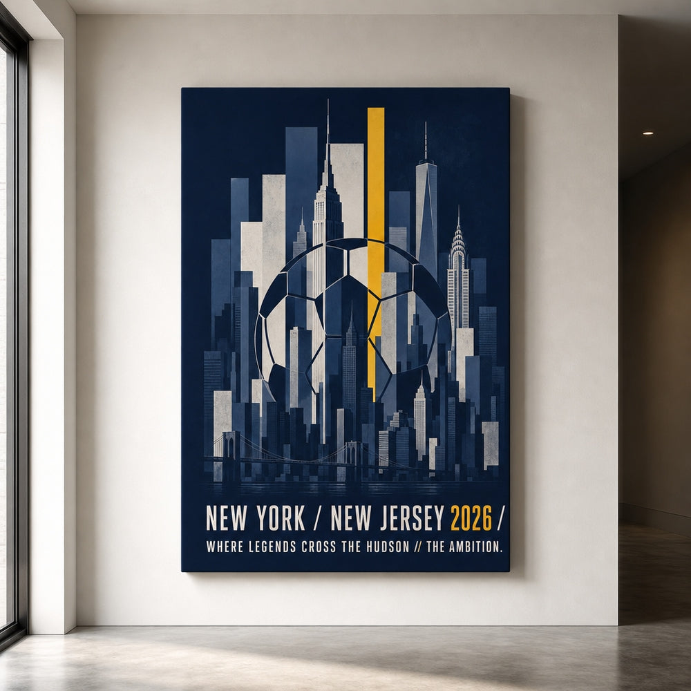 New York New Jersey 2026 Hudson Ambition Soccer Canvas Wall Art 03 30×40 inch wrapped canvas wall mockup