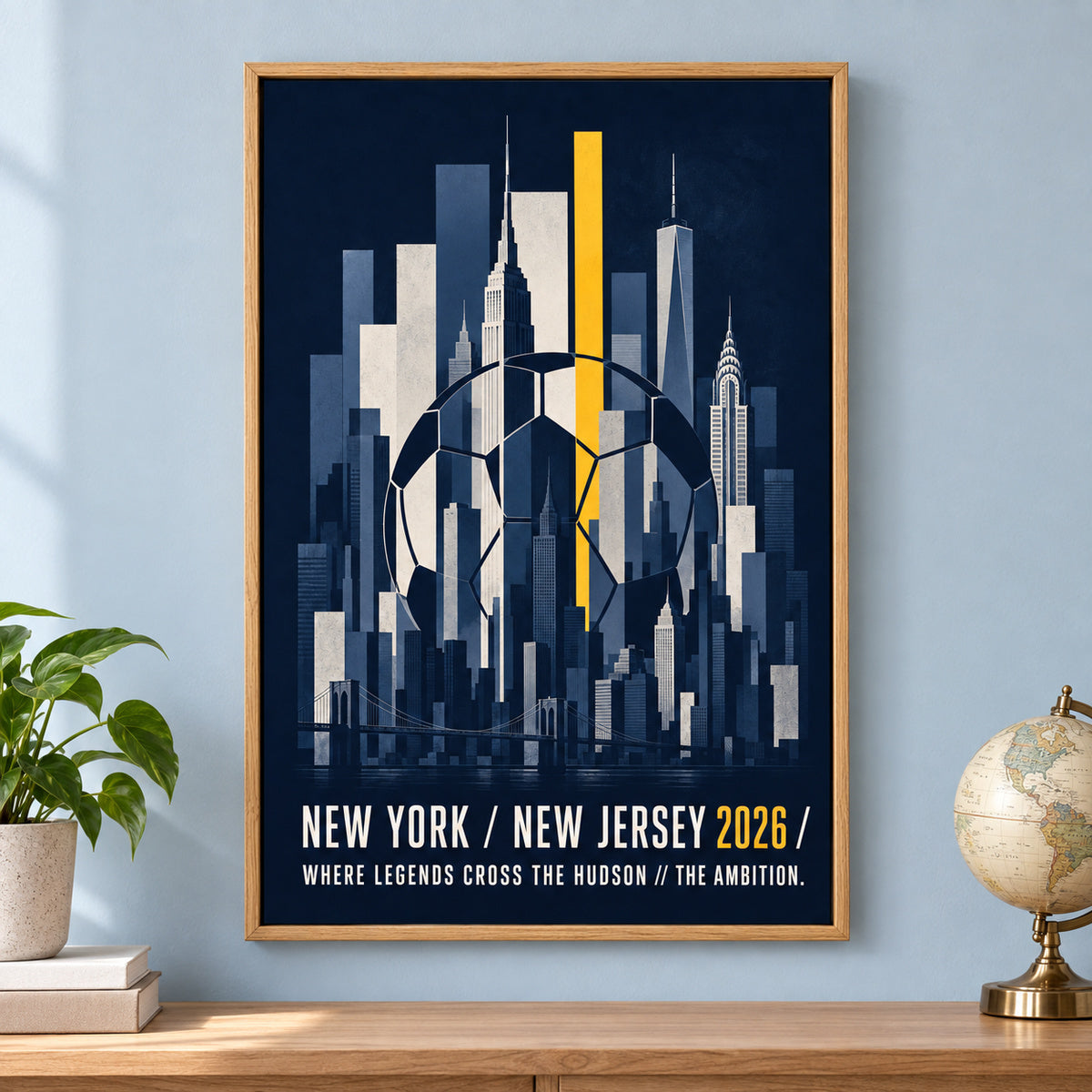 NY NJ Hudson Ambition 03 Soccer Canvas Wall Art | brown_independent_close