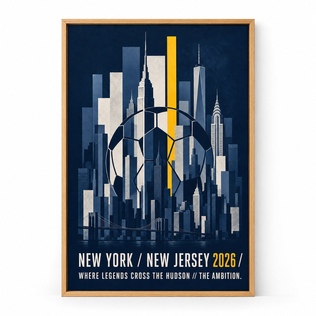 NY NJ Hudson Ambition 03 Soccer Canvas Wall Art | brown_sku