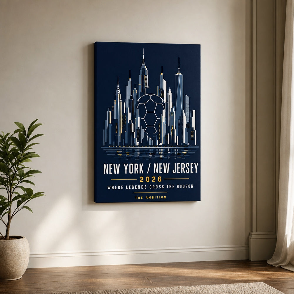 New York New Jersey 2026 Hudson Ambition Soccer Canvas Wall Art 04 18×24 inch wrapped canvas wall mockup