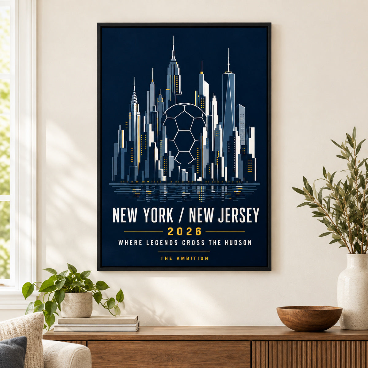 NY NJ Hudson Ambition 04 Soccer Canvas Wall Art | black_independent_close