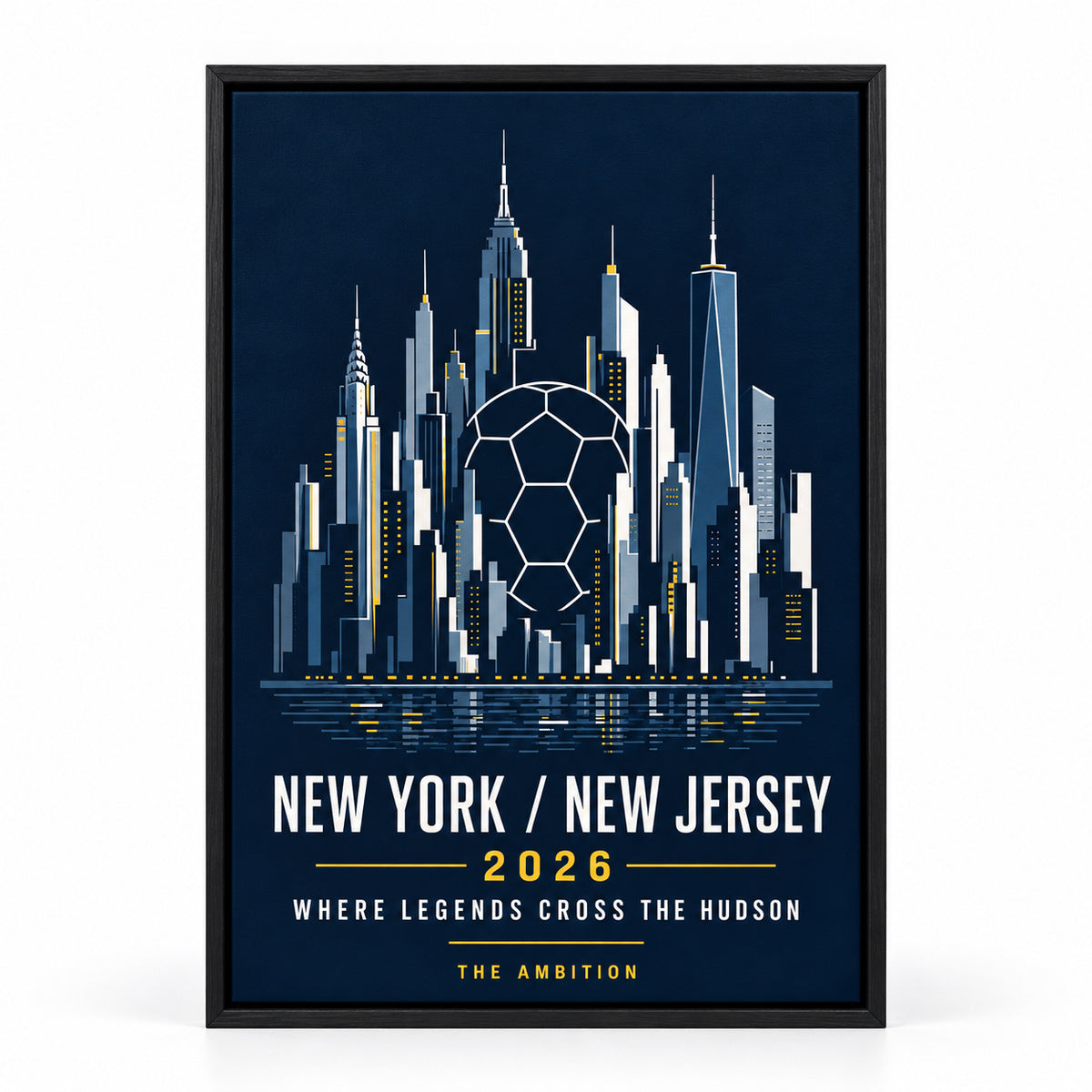 NY NJ Hudson Ambition 04 Soccer Canvas Wall Art | black_sku