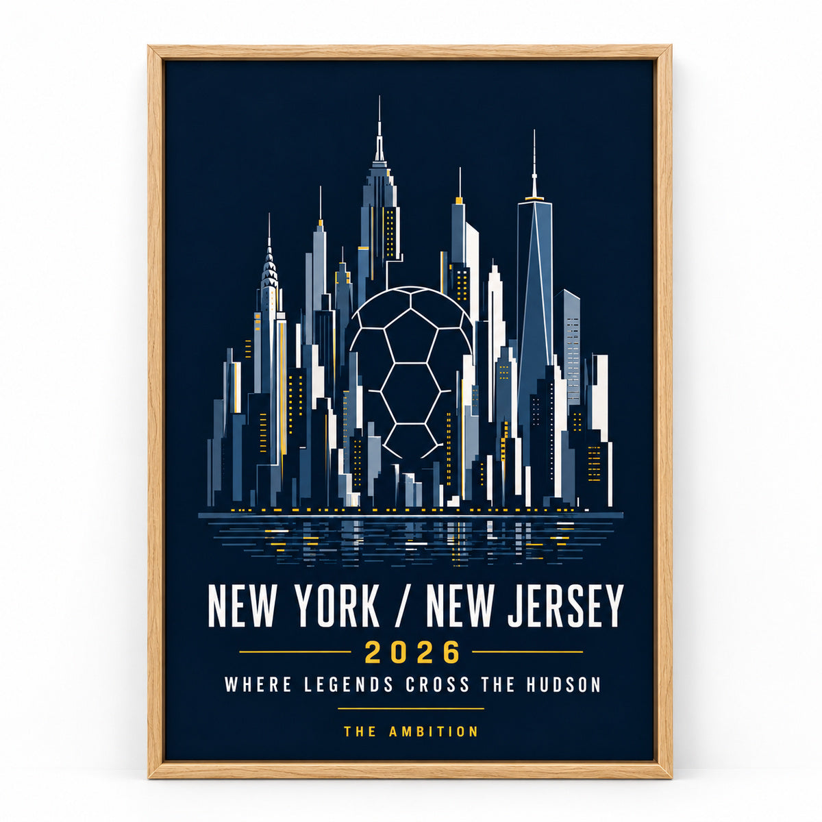 NY NJ Hudson Ambition 04 Soccer Canvas Wall Art | brown_sku