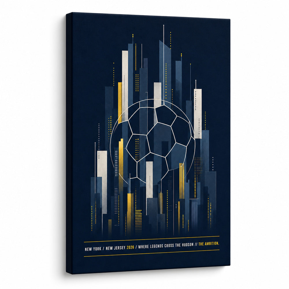 New York New Jersey 2026 Hudson Ambition Soccer Canvas Wall Art 05 white background left-view wrapped canvas main image