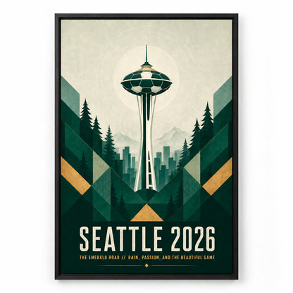 Seattle Emerald Roar 01 Soccer Canvas Wall Art | black_sku