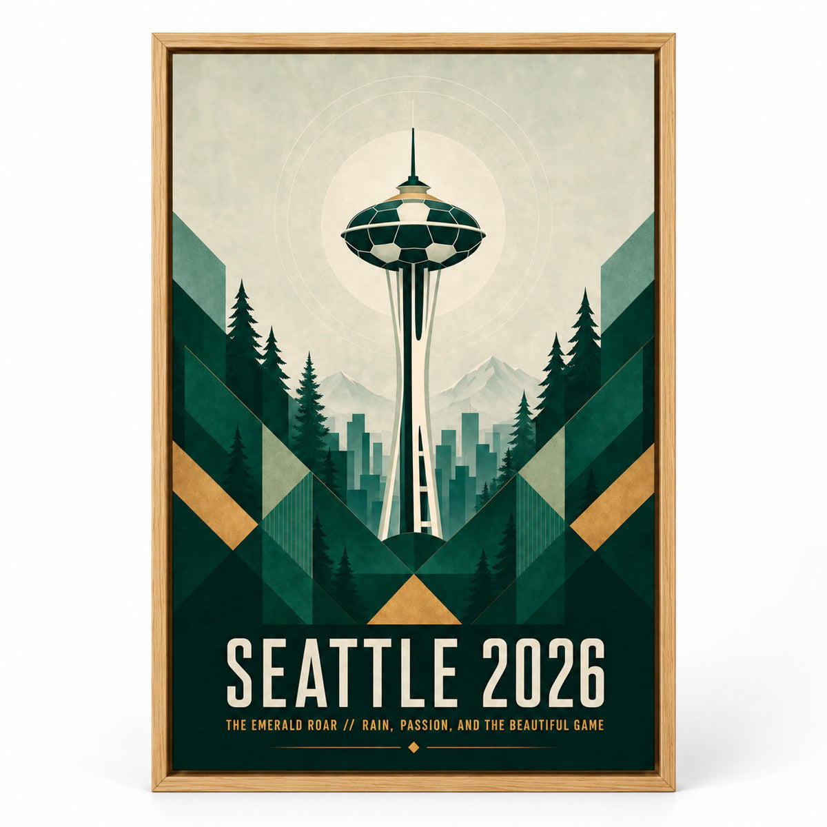Seattle Emerald Roar 01 Soccer Canvas Wall Art | brown_sku