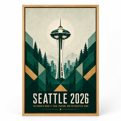 Seattle Emerald Roar 01 Soccer Canvas Wall Art | brown_sku