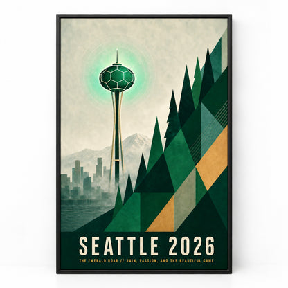 Seattle Emerald Roar 02 Soccer Canvas Wall Art | black_sku
