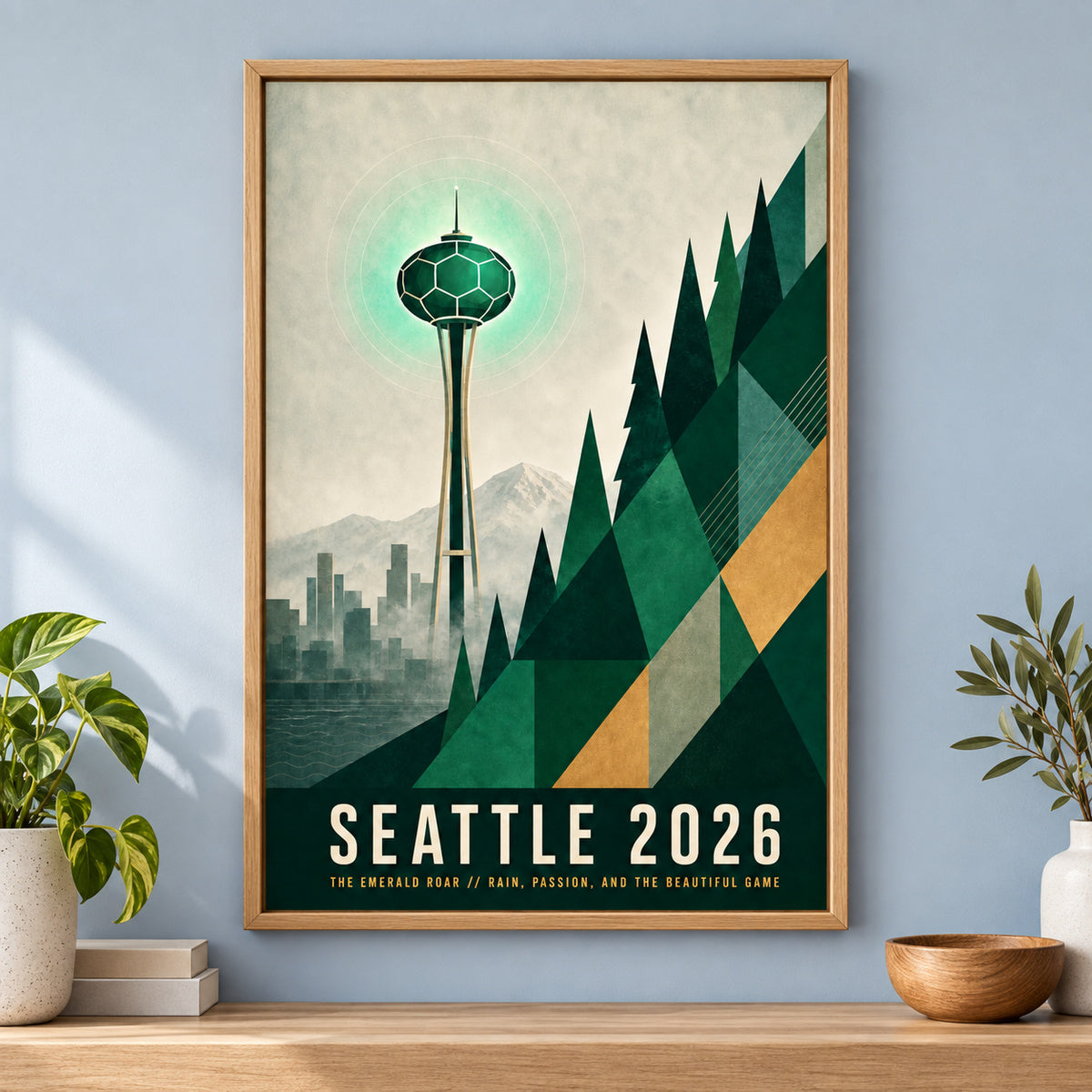 Seattle Emerald Roar 02 Soccer Canvas Wall Art | brown_independent_close