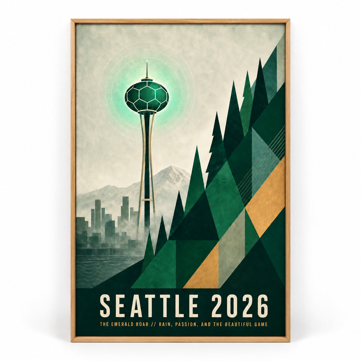 Seattle Emerald Roar 02 Soccer Canvas Wall Art | brown_sku