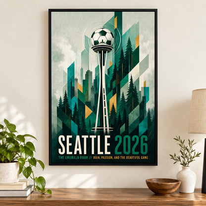 Seattle Emerald Roar 03 Soccer Canvas Wall Art | black_independent_close
