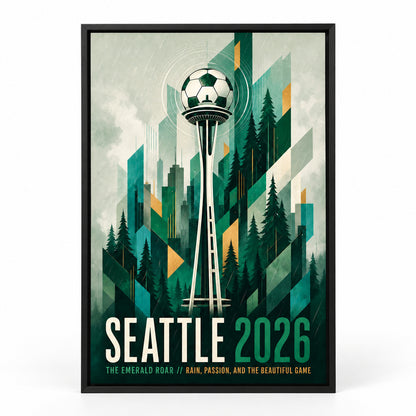 Seattle Emerald Roar 03 Soccer Canvas Wall Art | black_sku