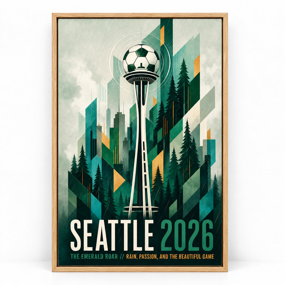 Seattle Emerald Roar 03 Soccer Canvas Wall Art | brown_sku