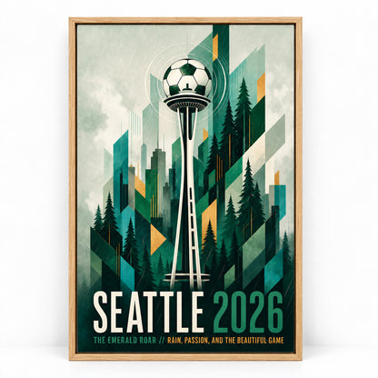 Seattle Emerald Roar 03 Soccer Canvas Wall Art | brown_sku