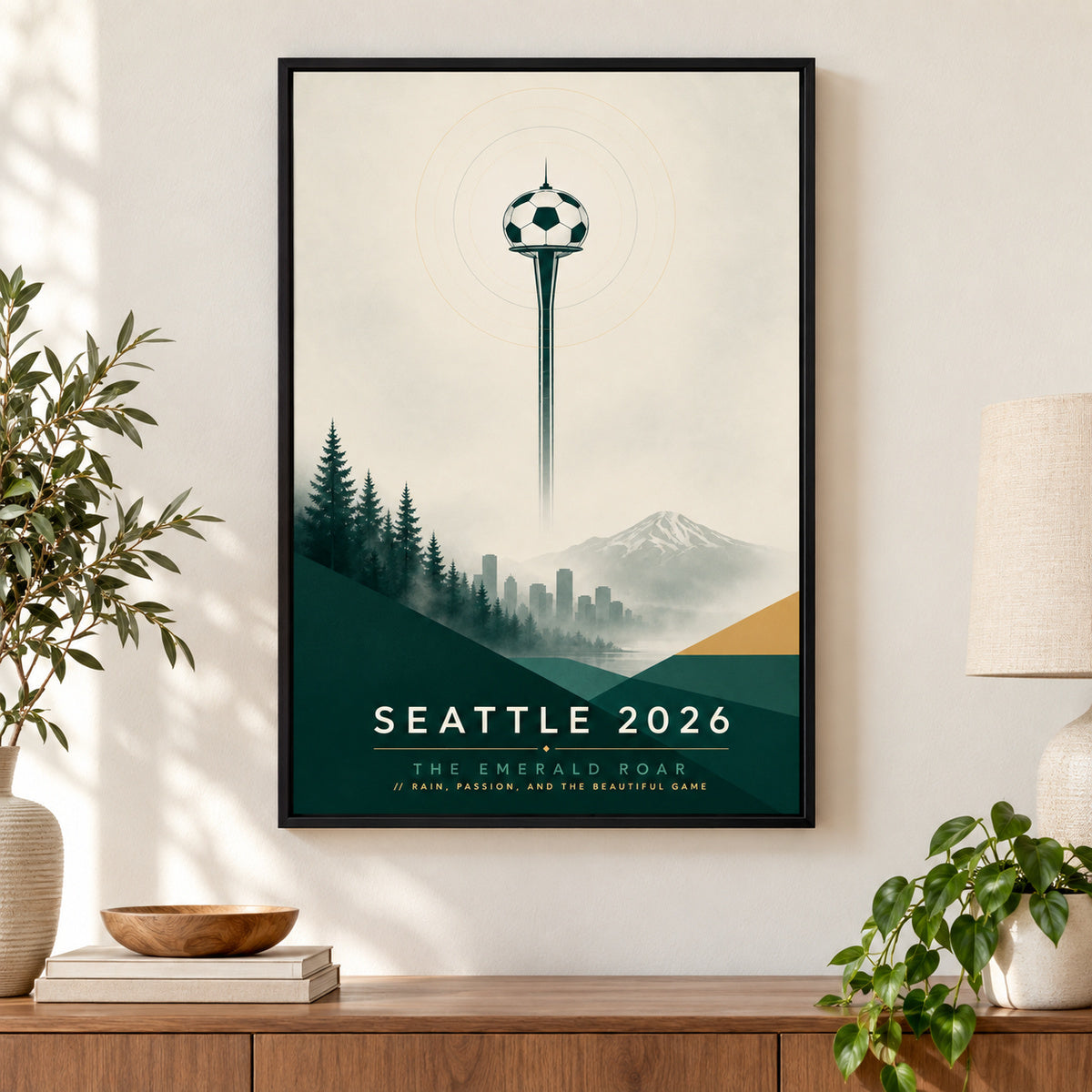 Seattle Emerald Roar 04 Soccer Canvas Wall Art | black_independent_close