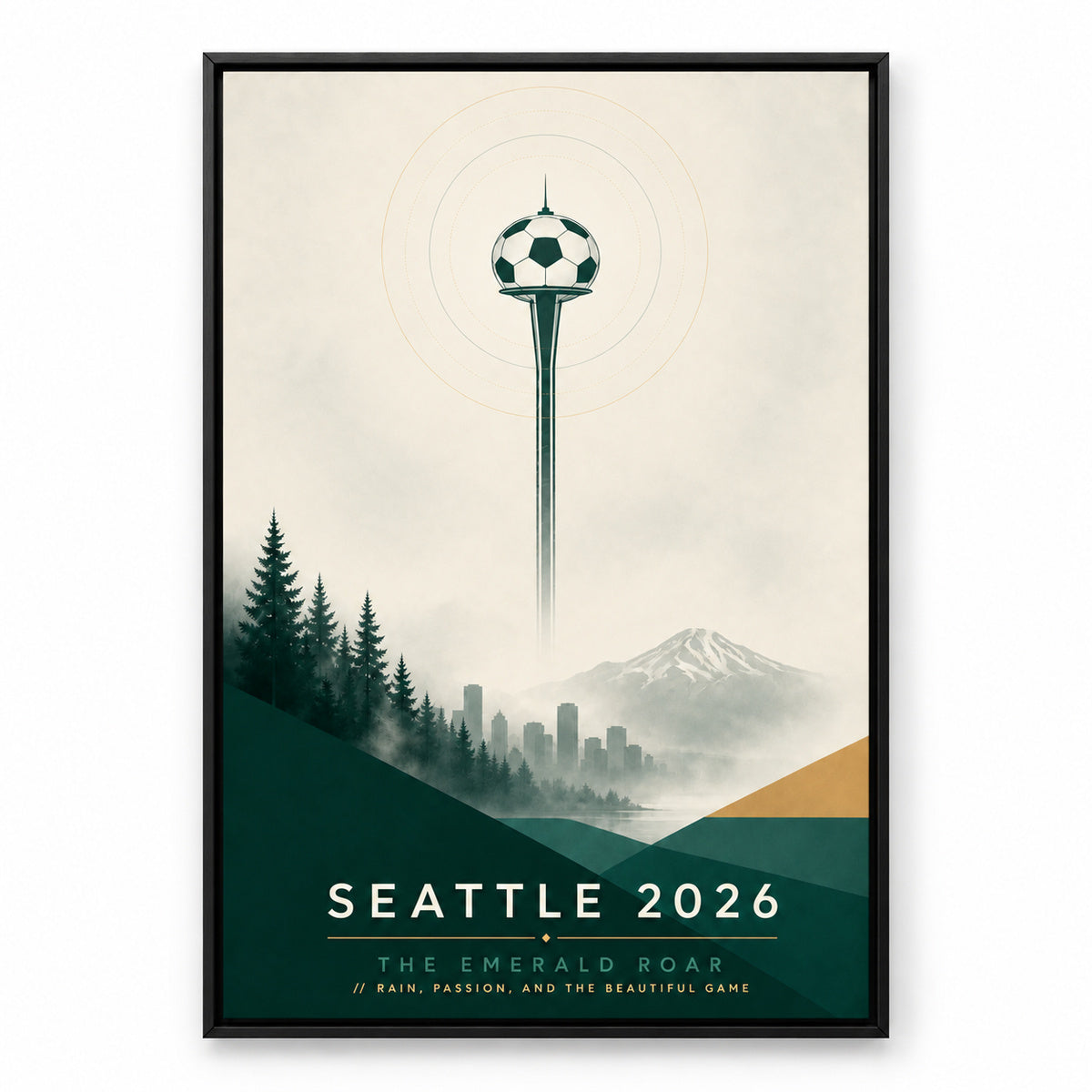 Seattle Emerald Roar 04 Soccer Canvas Wall Art | black_sku