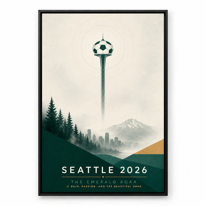 Seattle Emerald Roar 04 Soccer Canvas Wall Art | black_sku