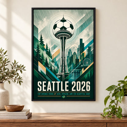 Seattle Emerald Roar 05 Soccer Canvas Wall Art | black_independent_close