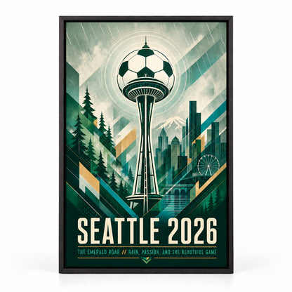 Seattle Emerald Roar 05 Soccer Canvas Wall Art | black_sku