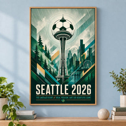 Seattle Emerald Roar 05 Soccer Canvas Wall Art | brown_independent_close