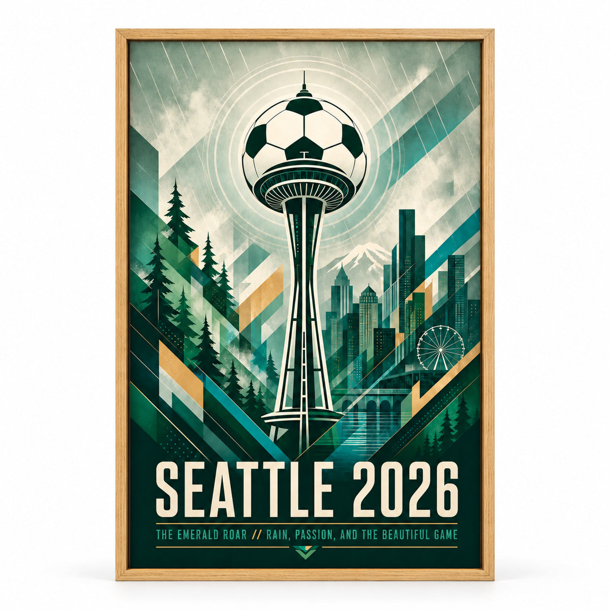 Seattle Emerald Roar 05 Soccer Canvas Wall Art | brown_sku