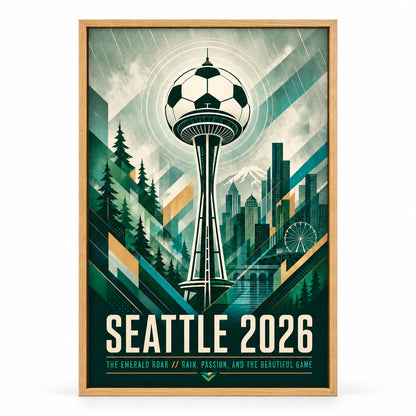 Seattle Emerald Roar 05 Soccer Canvas Wall Art | brown_sku