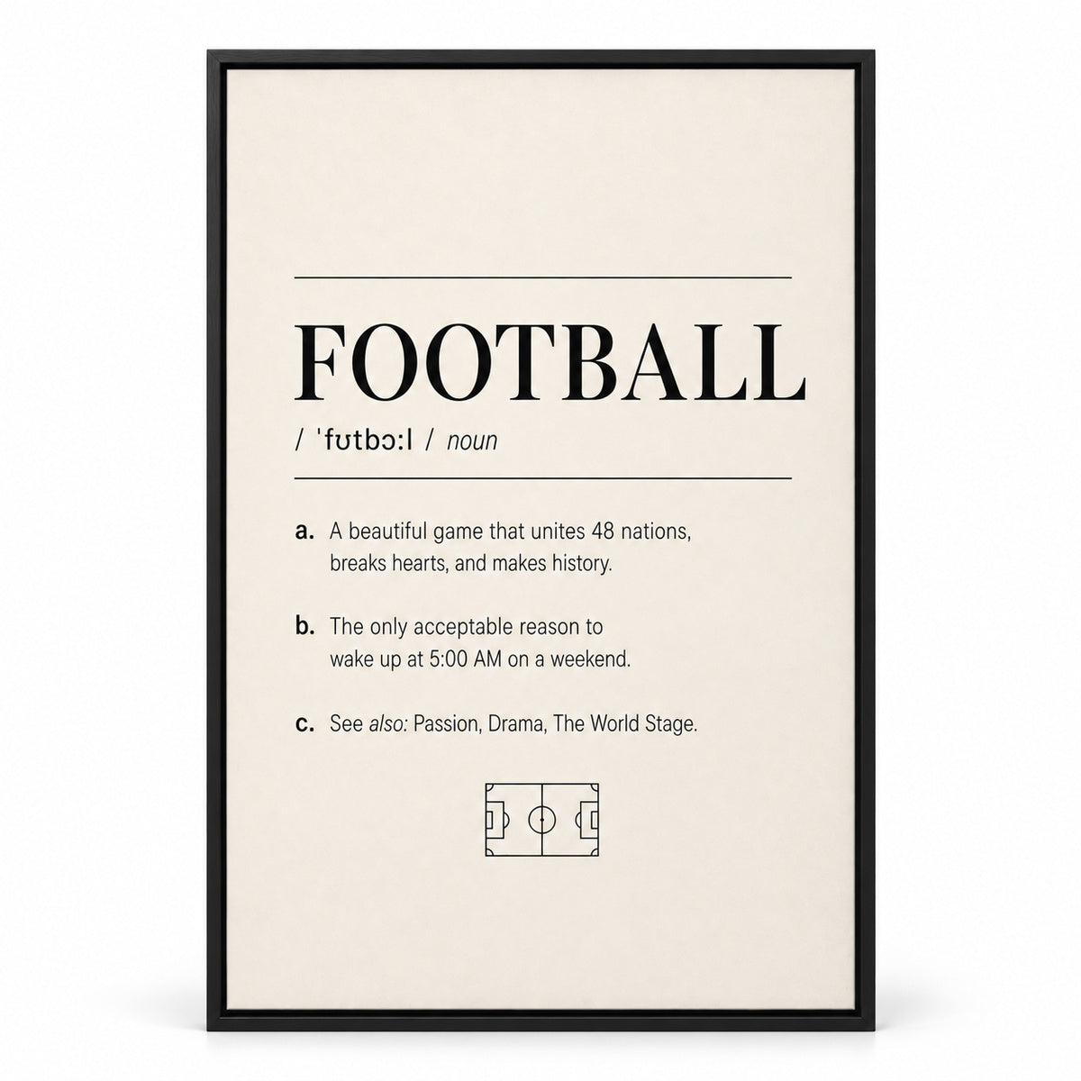 Football Definition 01 Soccer Canvas Wall Art | black_sku