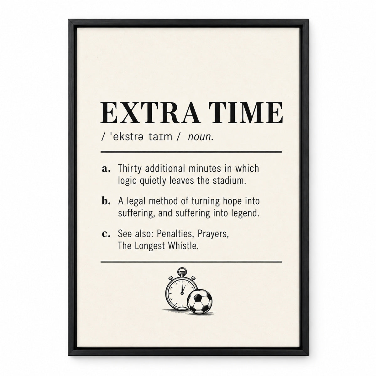 Extra Time Definition 05 Soccer Canvas Wall Art | black_sku