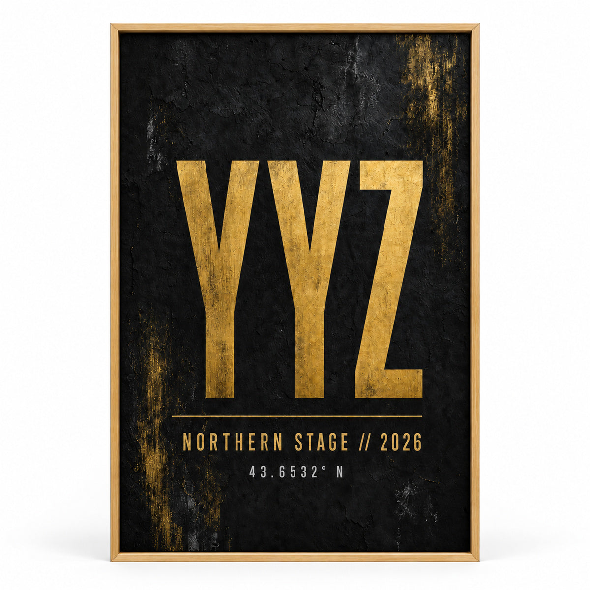 YYZ Airport Code Coordinates Canvas Wall Art | brown_sku