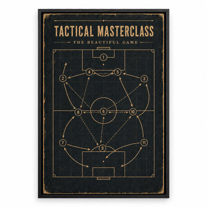 Tactical Masterclass Industrial Soccer Canvas Wall Art | black_sku