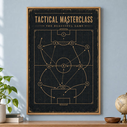 Tactical Masterclass Industrial Soccer Canvas Wall Art | brown_independent_close