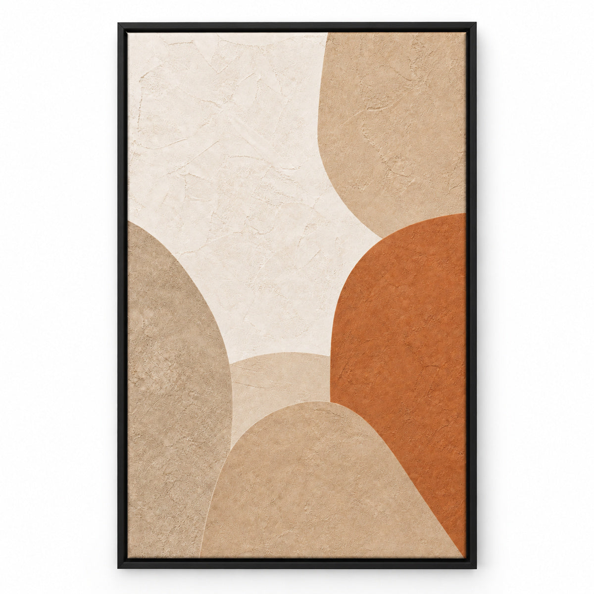 Japandi Plaster Abstract Canvas Wall Art | black_sku