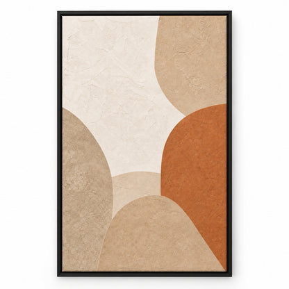 Japandi Plaster Abstract Canvas Wall Art | black_sku