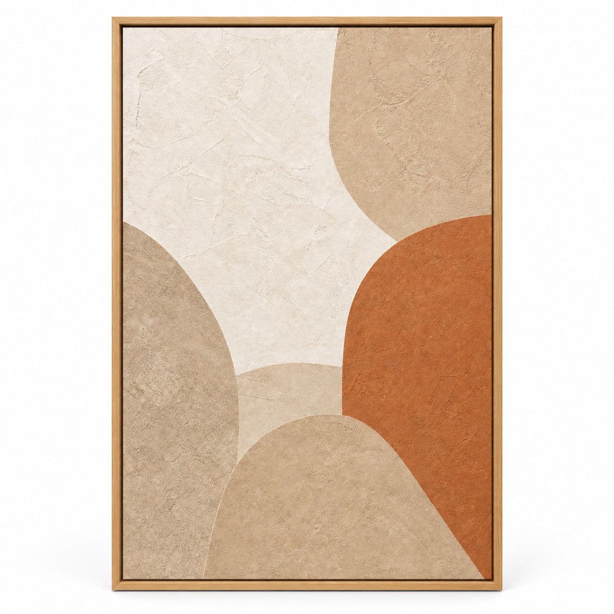 Japandi Plaster Abstract Canvas Wall Art | brown_sku