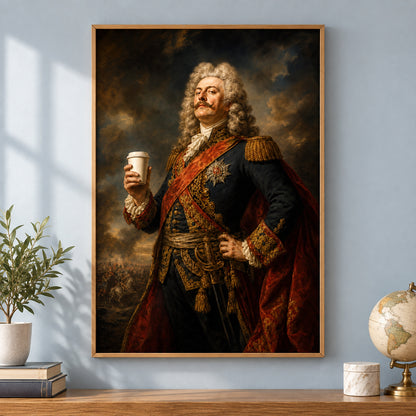 Baroque General Coffee Canvas Wall Art | brown_independent_close