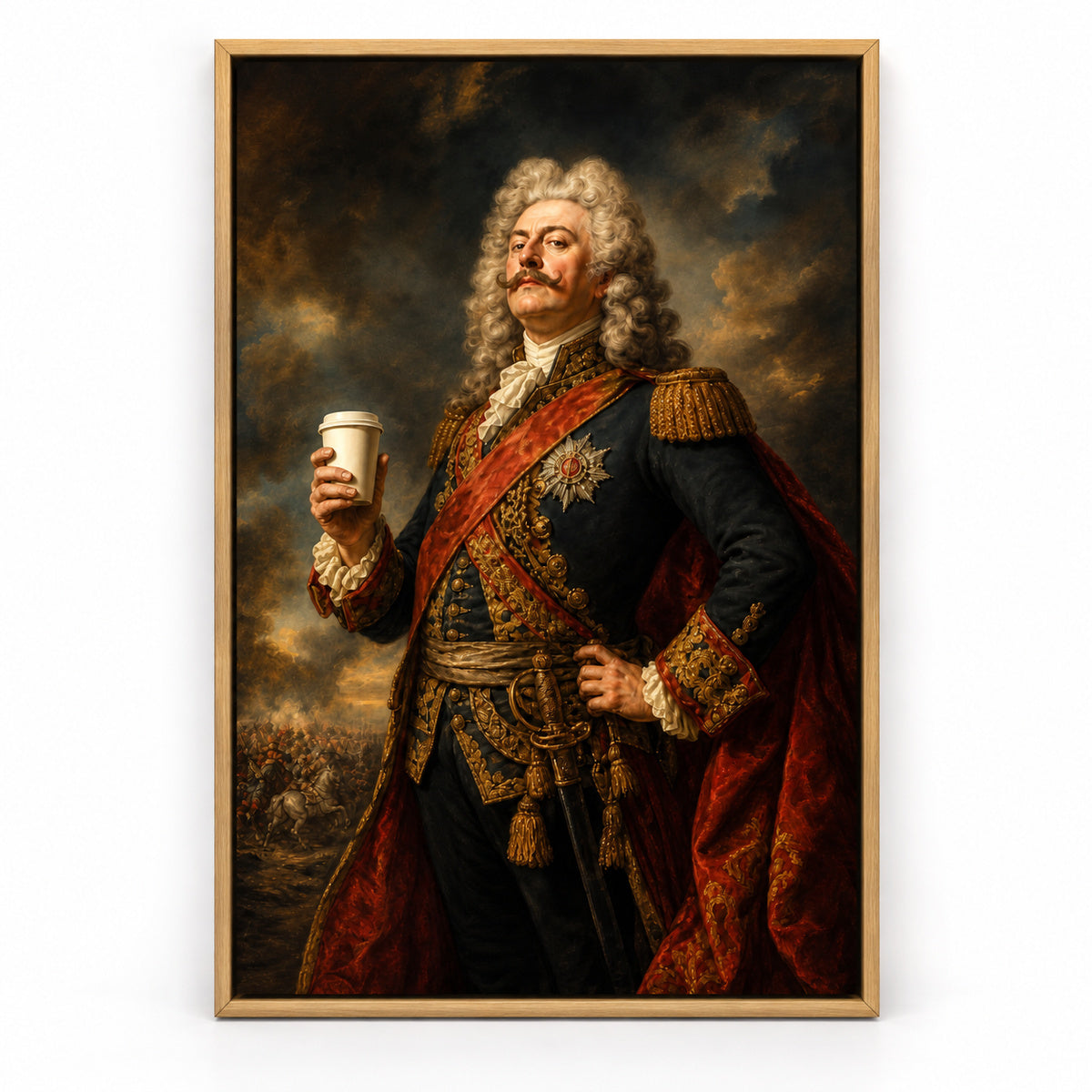 Baroque General Coffee Canvas Wall Art | brown_sku