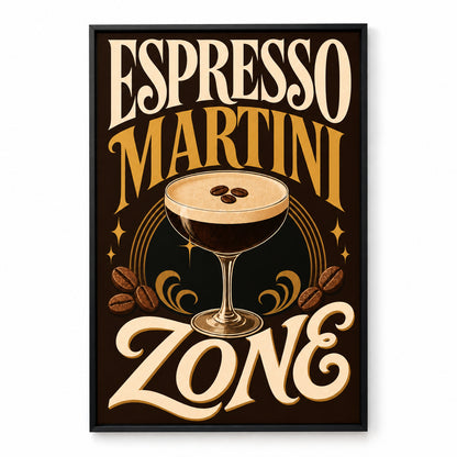 Espresso Martini Zone Typographic Canvas Wall Art | black_sku