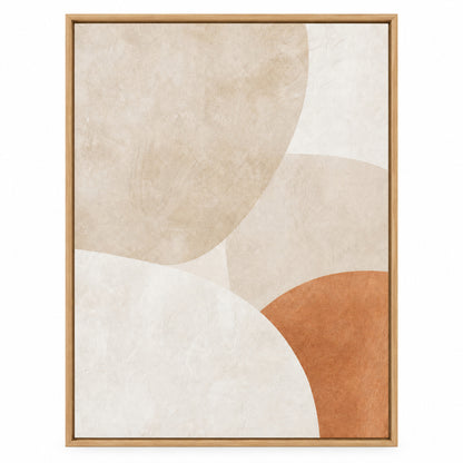 Creamy Japandi Plaster Semicircles Canvas Wall Art | brown_sku