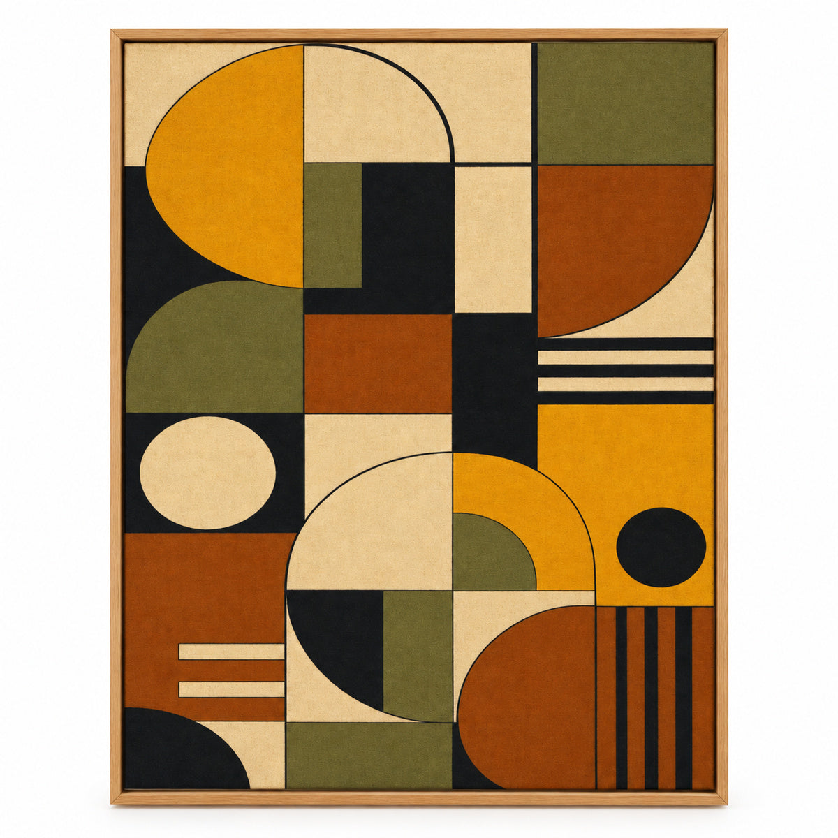 Mid-Century Bauhaus Modernist Modules Canvas Wall Art 04 | brown_sku