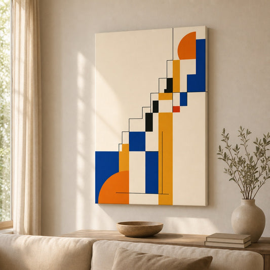 Order to Growth Stairs Bauhaus Canvas Wall Art — room scene