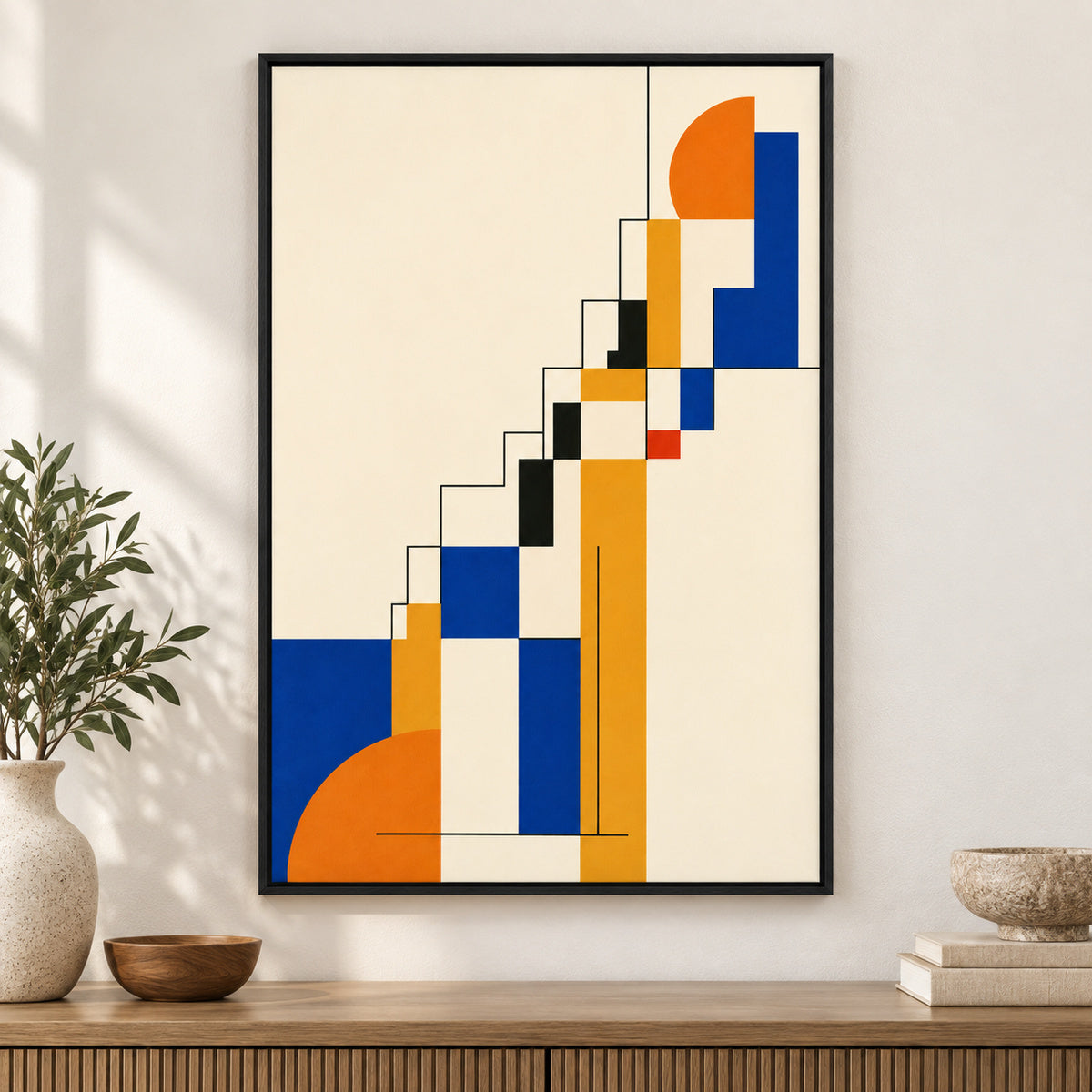 Order to Growth Stairs Bauhaus Canvas Wall Art | black_independent_close