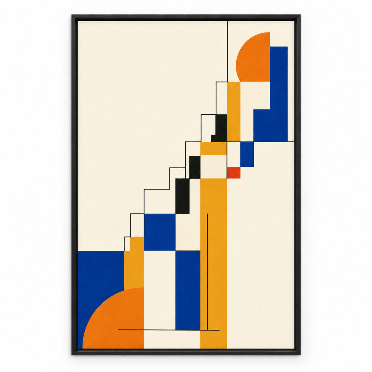 Order to Growth Stairs Bauhaus Canvas Wall Art | black_sku