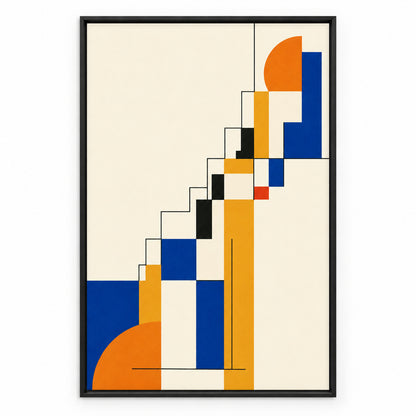 Order to Growth Stairs Bauhaus Canvas Wall Art | black_sku