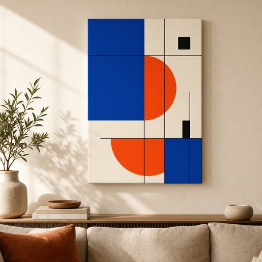Collision of Thought Bauhaus Canvas Wall Art — room scene